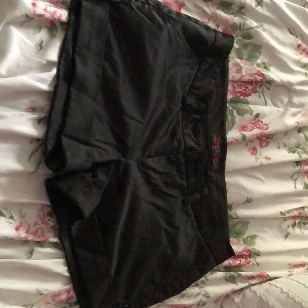 Black Satin Shorts !!